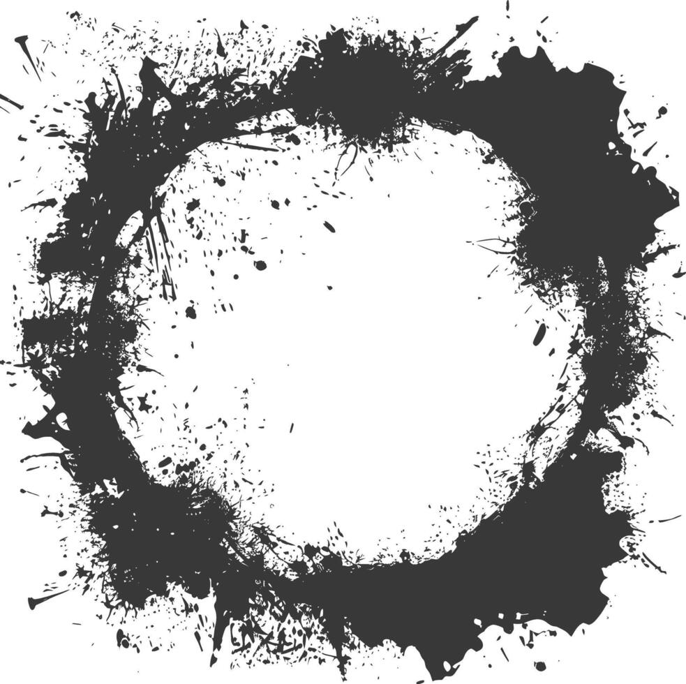 Silhouette dirty texture border black color only vector