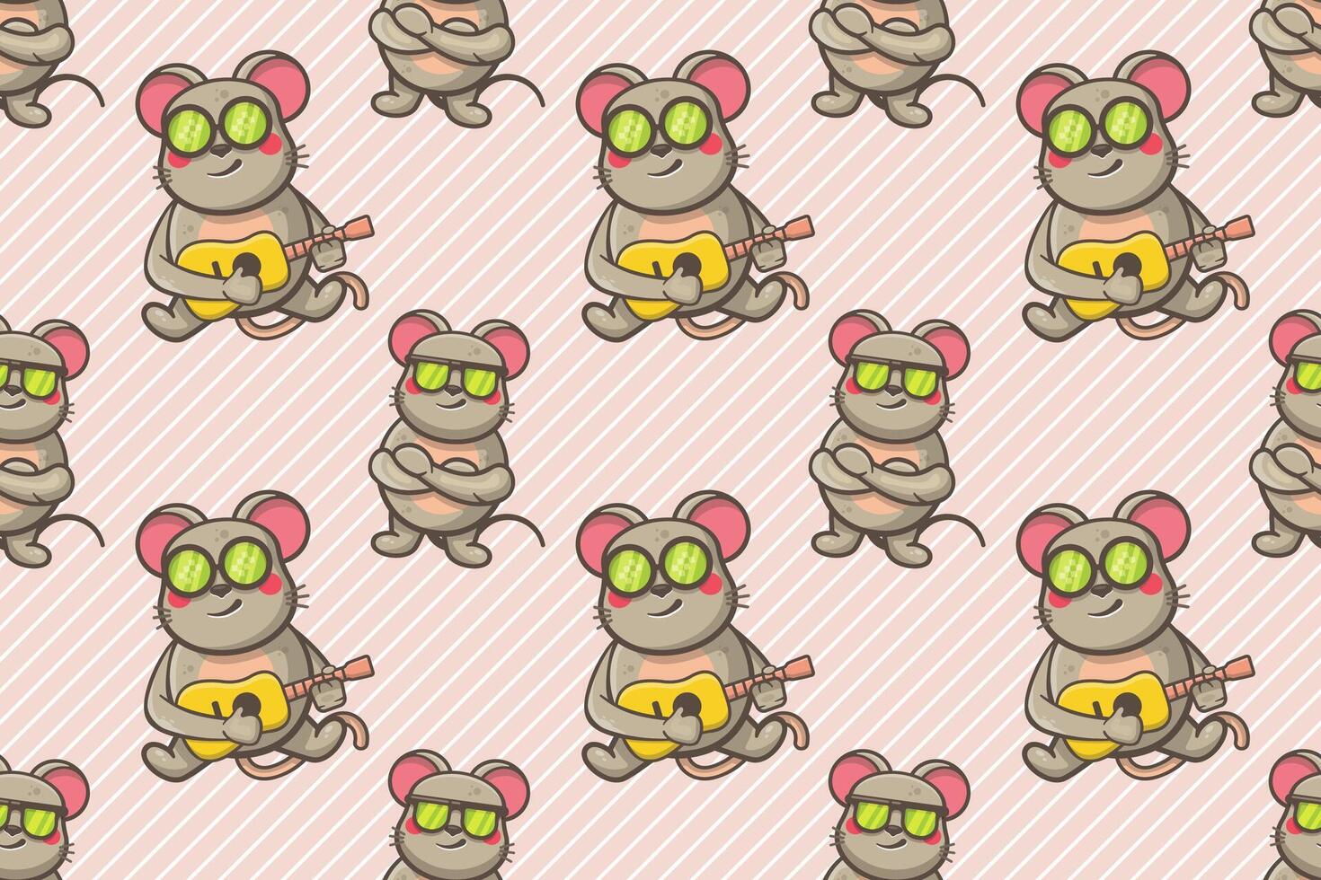 cool mouse animal character seamless pattern illustration vector