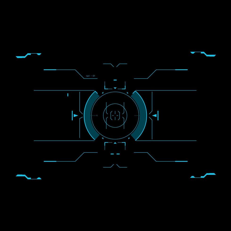 Game interface target elements, high-tech simulator futuristic hud button, vector