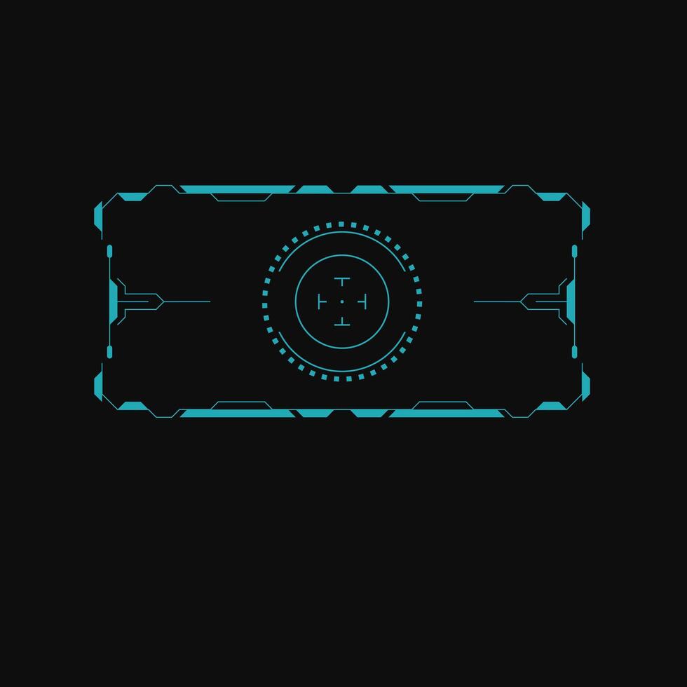 HUD Futuristic Elements Automatic Target Scan User Screen Interface Virtual Abstract Scifi Crosshair Game Control Monitor Panel vector