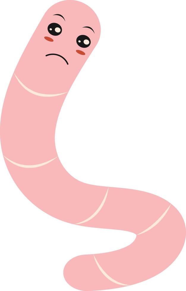 Illustration of Earthworm Cartoon Character. vector