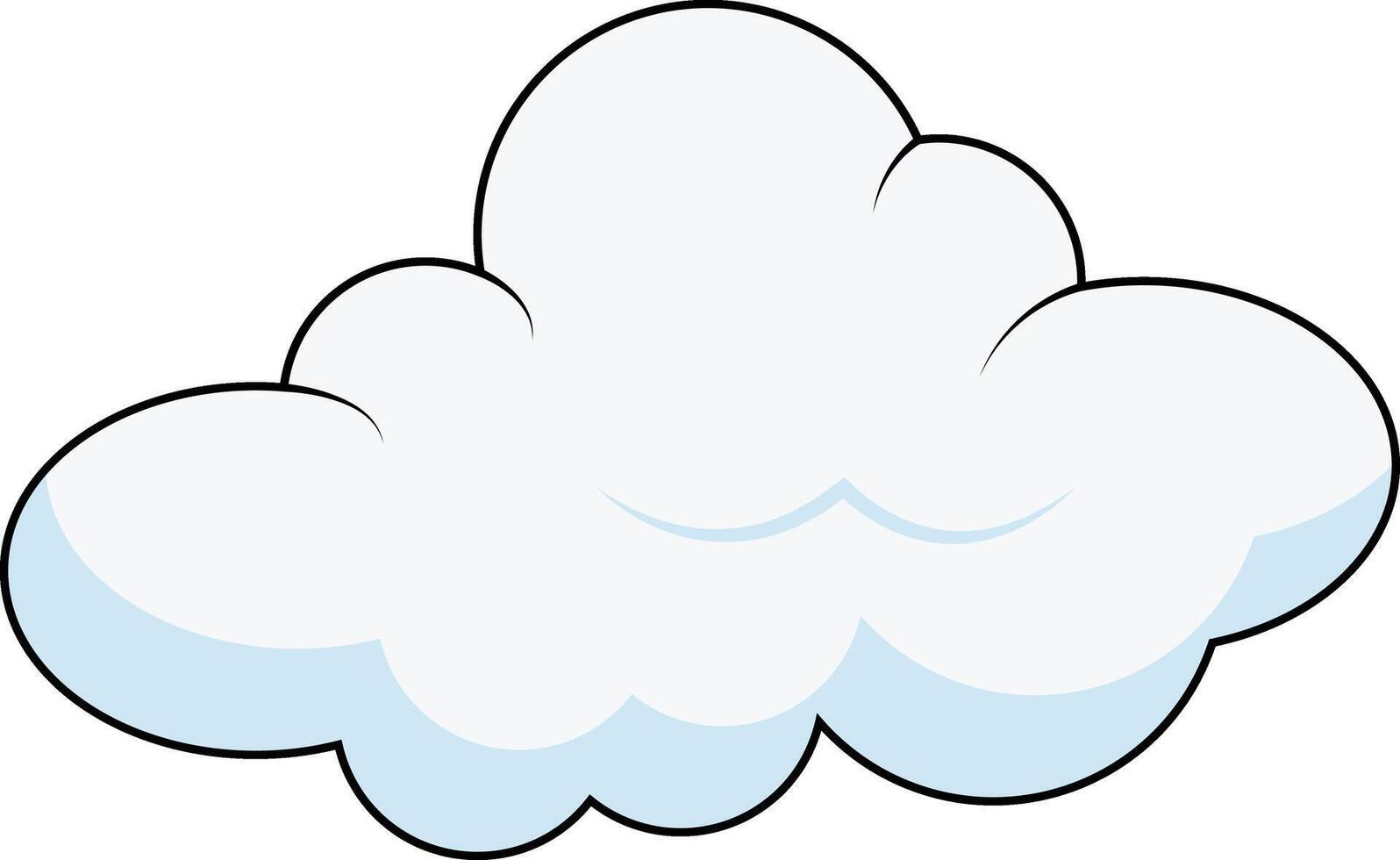 Cartoon Fluffy White Clouds on White Background. Illustration Design. vector
