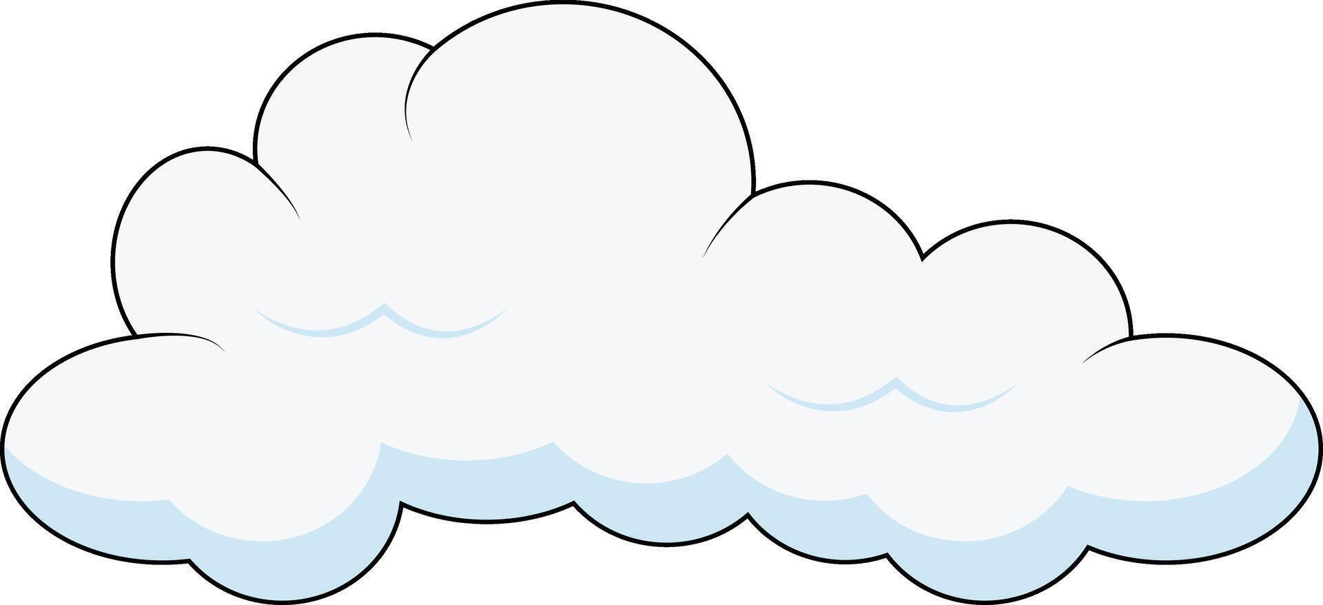 Cartoon Fluffy White Clouds on White Background. Illustration Design. vector