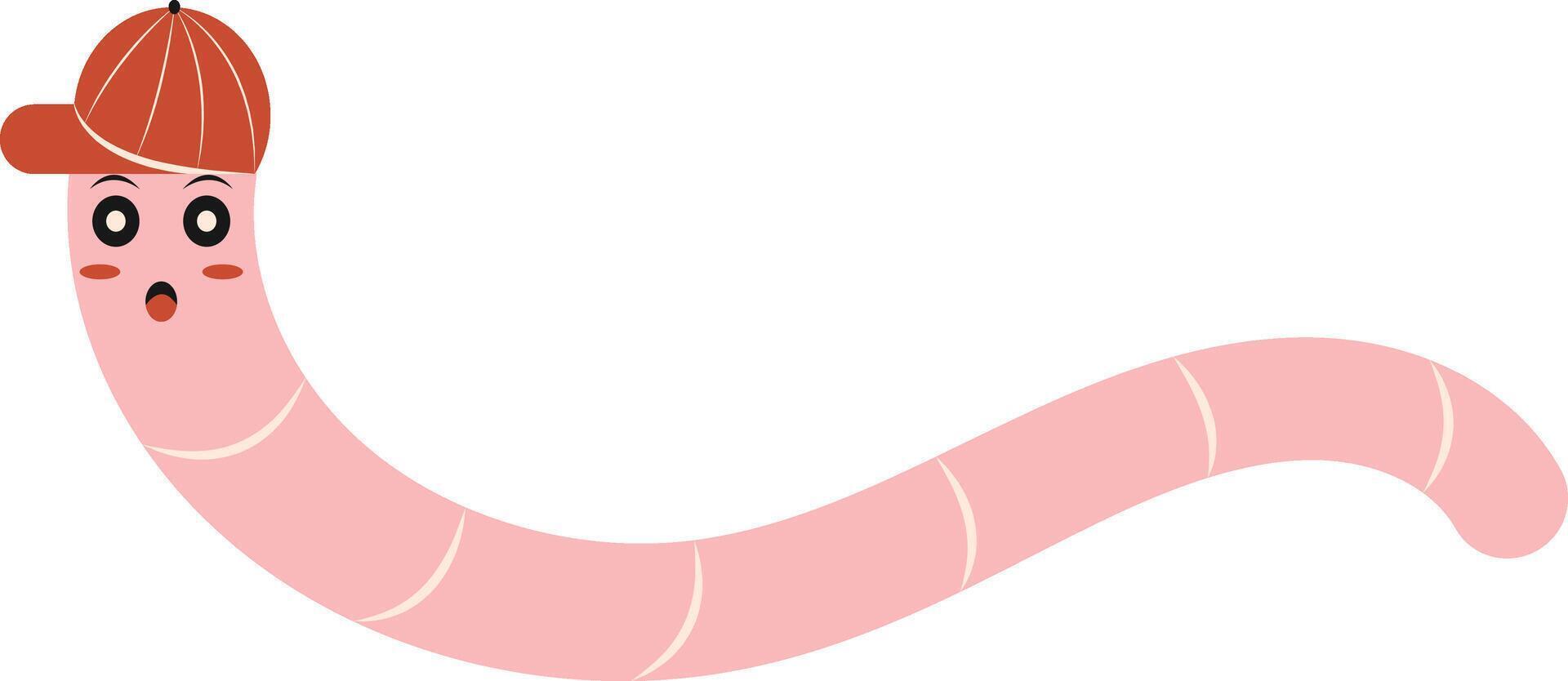 Illustration of Earthworm Cartoon Character. vector