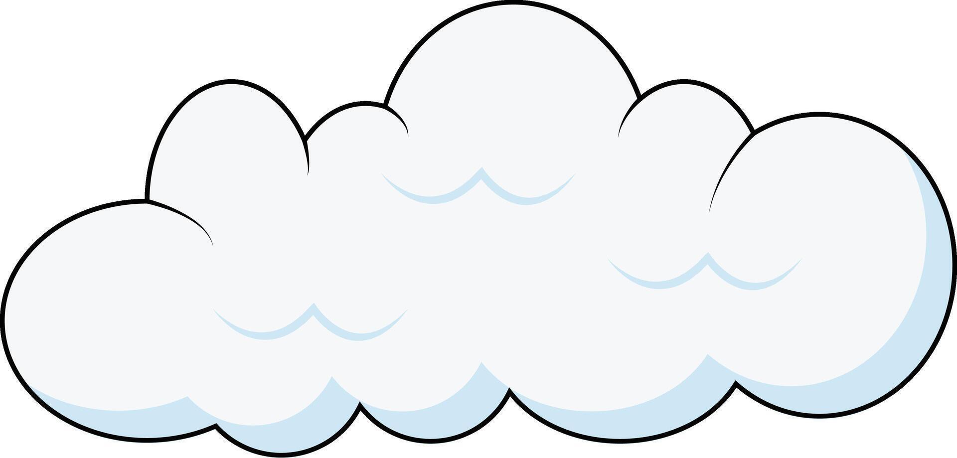 Cartoon Fluffy White Clouds on White Background. Illustration Design. vector