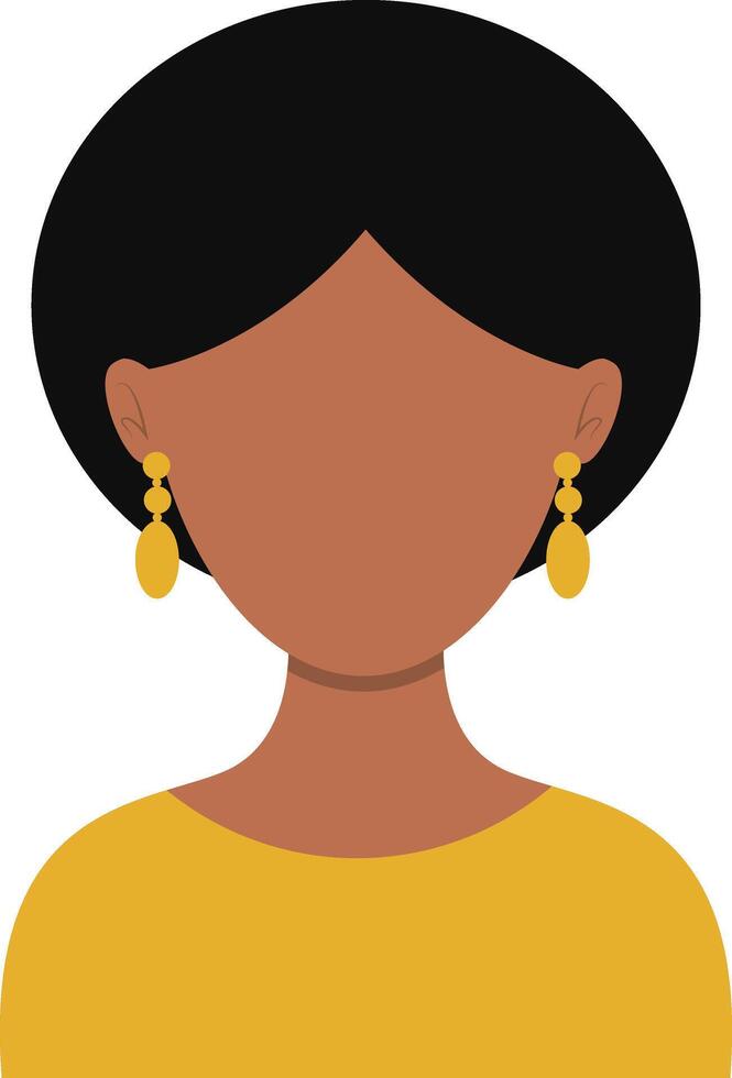 African Woman Avatar with Portrait Style. Illustration on White Background. vector