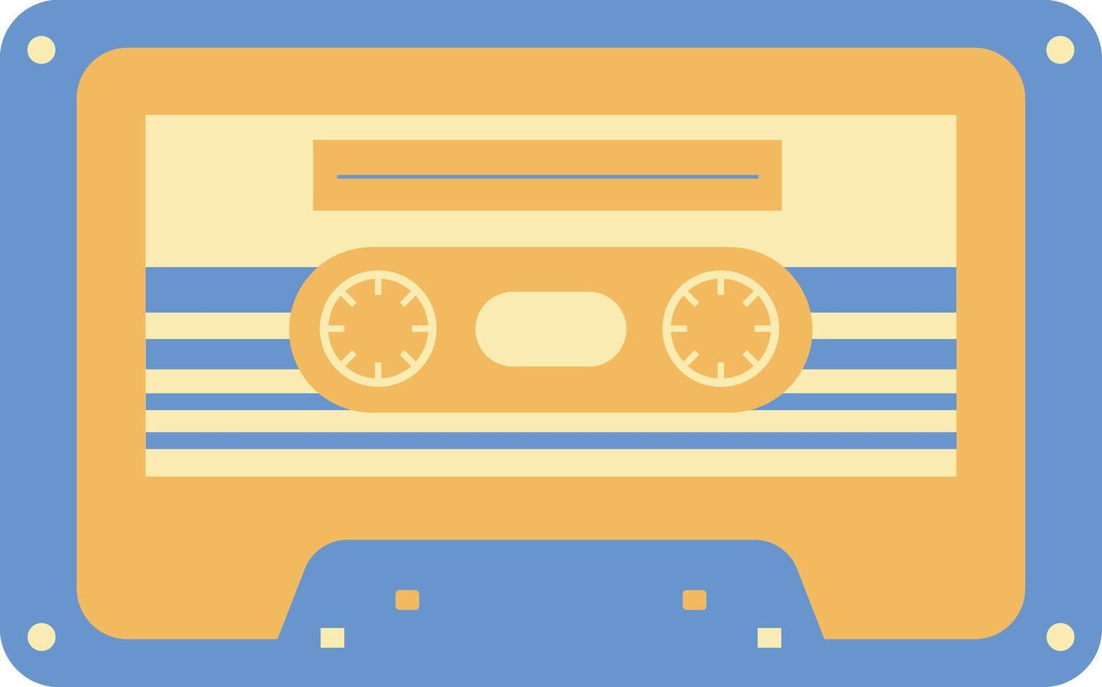 Retro Audio Record Tape. Vintage Music Cassette in Flat Style. Isolated Illustration. vector