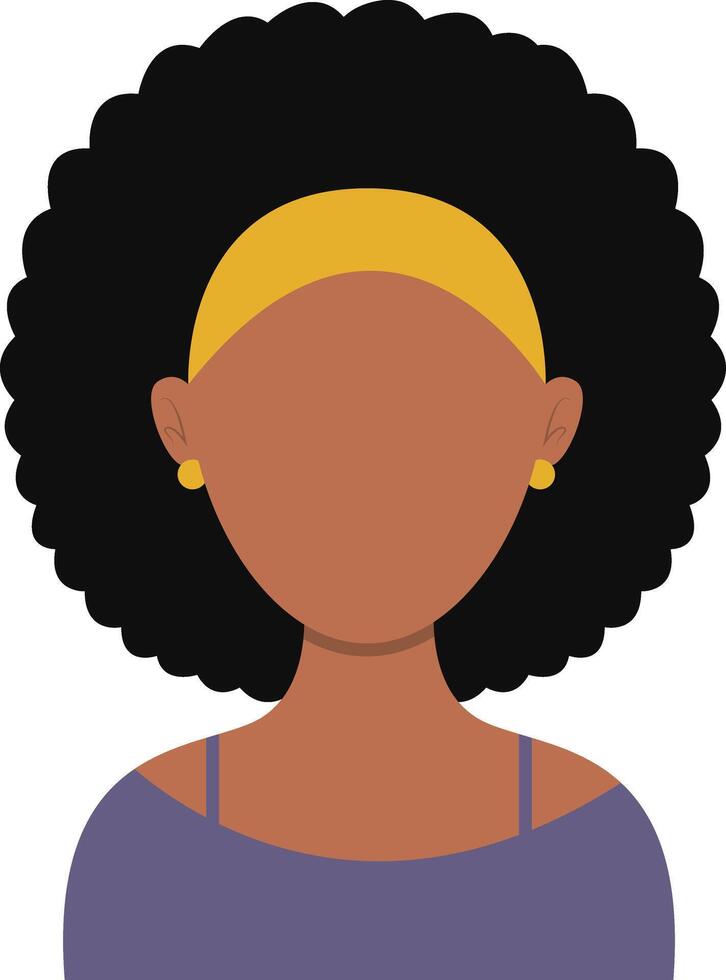 African Woman Avatar with Portrait Style. Illustration on White Background. vector