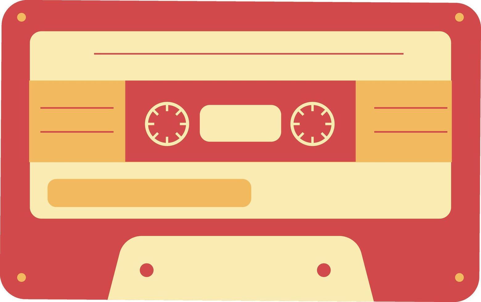 Retro Audio Record Tape. Vintage Music Cassette in Flat Style. Isolated Illustration. vector