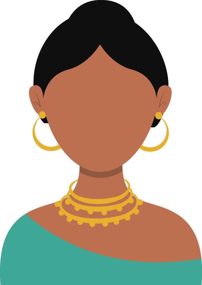 African Woman Avatar with Portrait Style. Illustration on White Background. vector