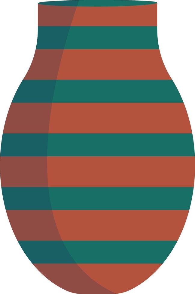 Ceramic Vase Illustration in Flower and Floral Pattern Decoration. Isolated on White Background. vector