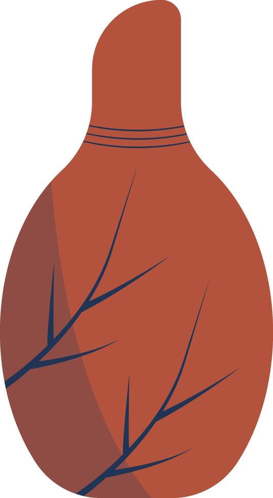 Ceramic Vase Illustration in Flower and Floral Pattern Decoration. Isolated on White Background. vector