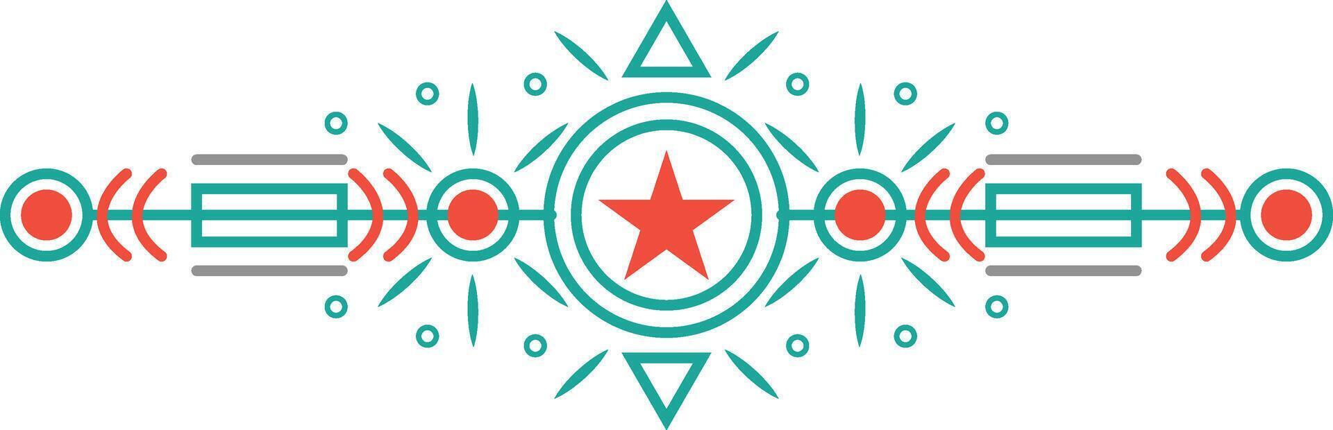 African Native Aztec Tattoo Dividers Element. Tribal Triangle Decoration Pattern on White Background. vector