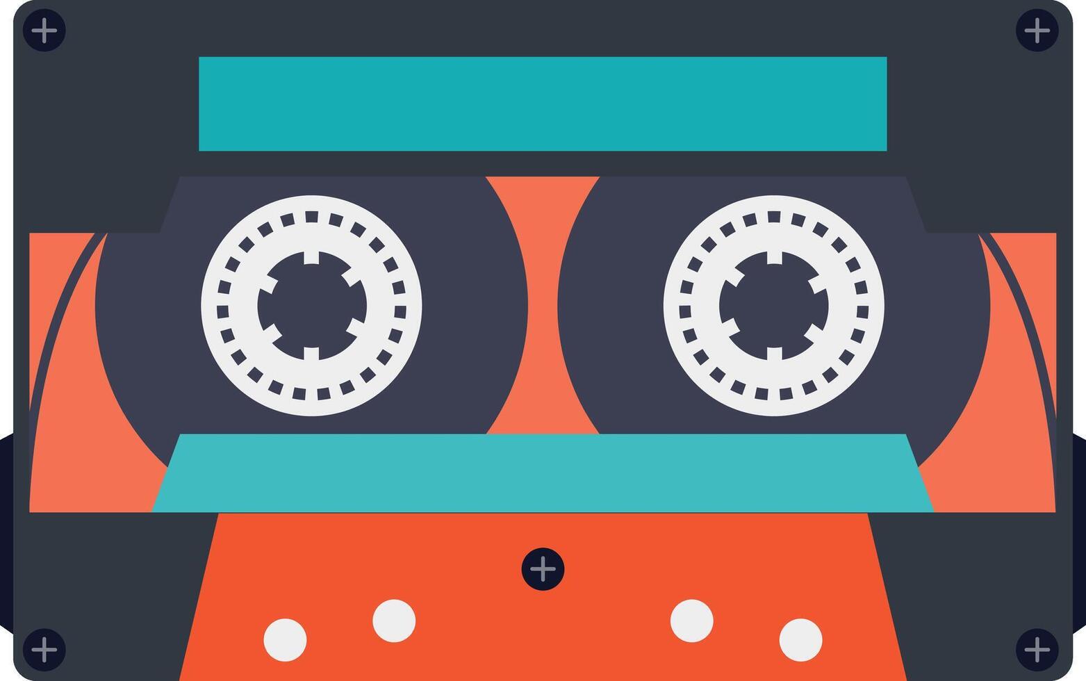 Retro Cassette Tape in Classic Design and Shape. Vintage Audio Tape. Isolated Icon vector