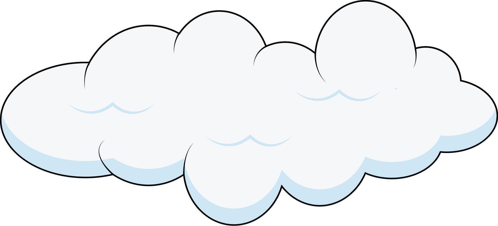 Cartoon Fluffy White Clouds on White Background. Illustration Design. vector