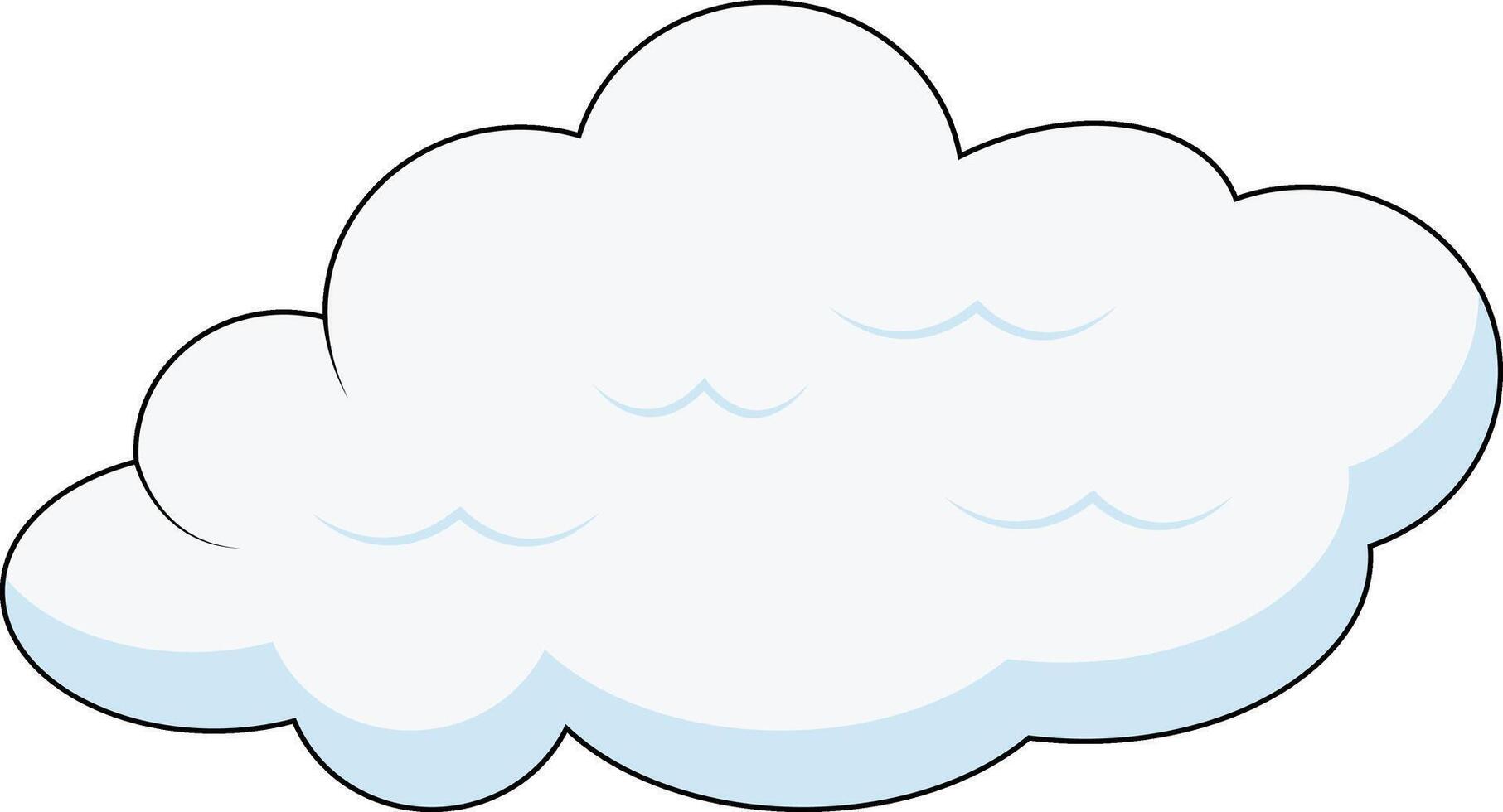 Cartoon Fluffy White Clouds on White Background. Illustration Design. vector