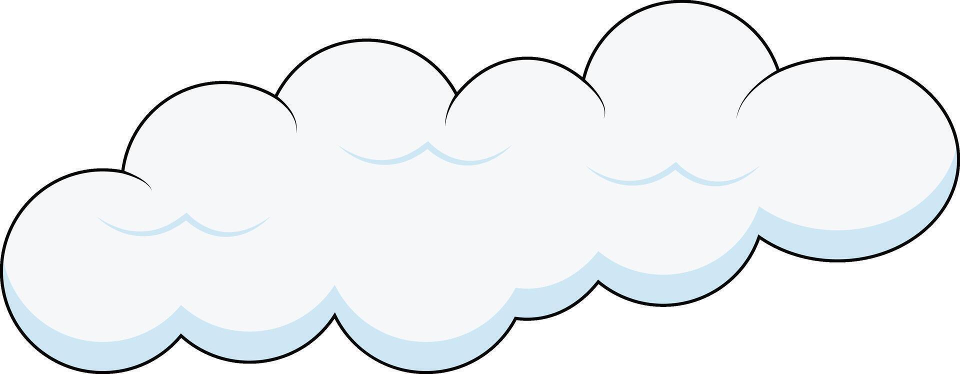 Cartoon Fluffy White Clouds on White Background. Illustration Design. vector