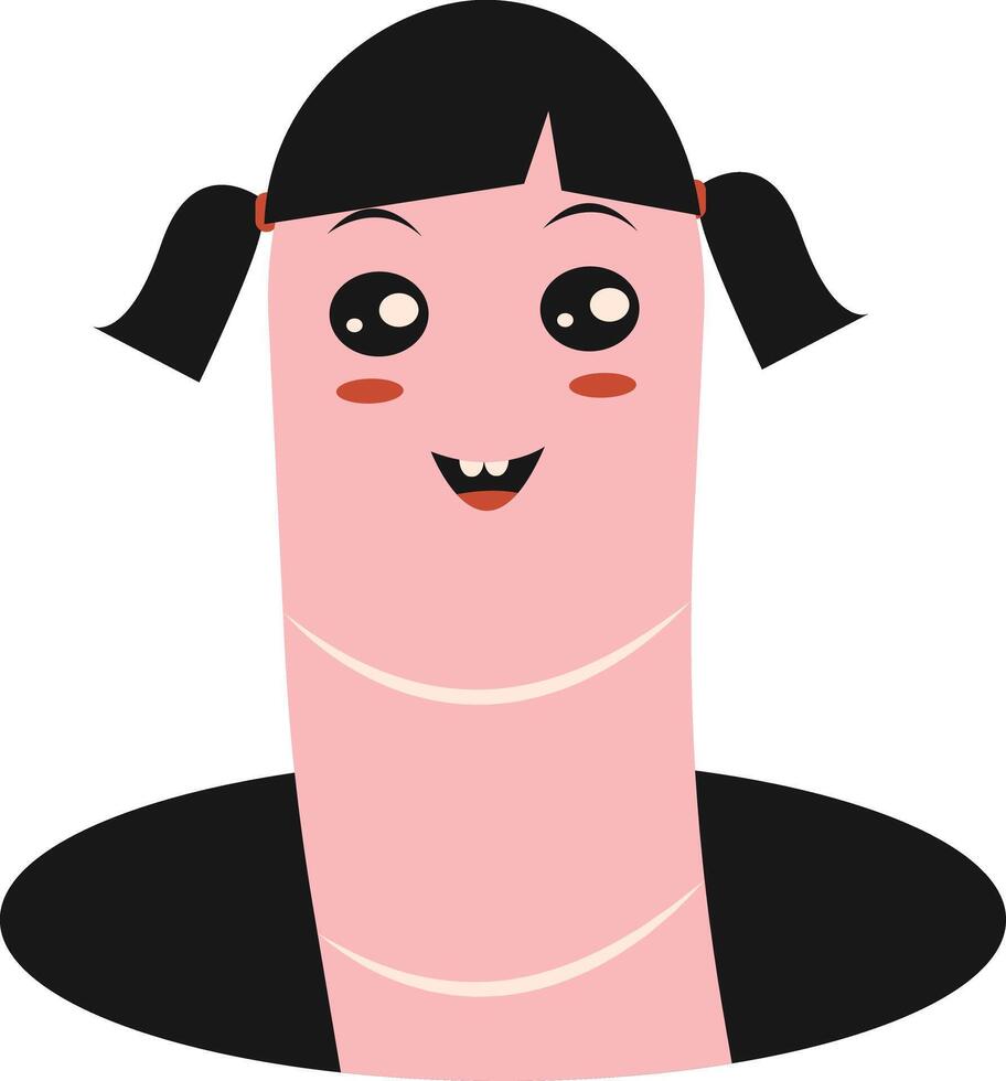 Illustration of Earthworm Cartoon Character. vector