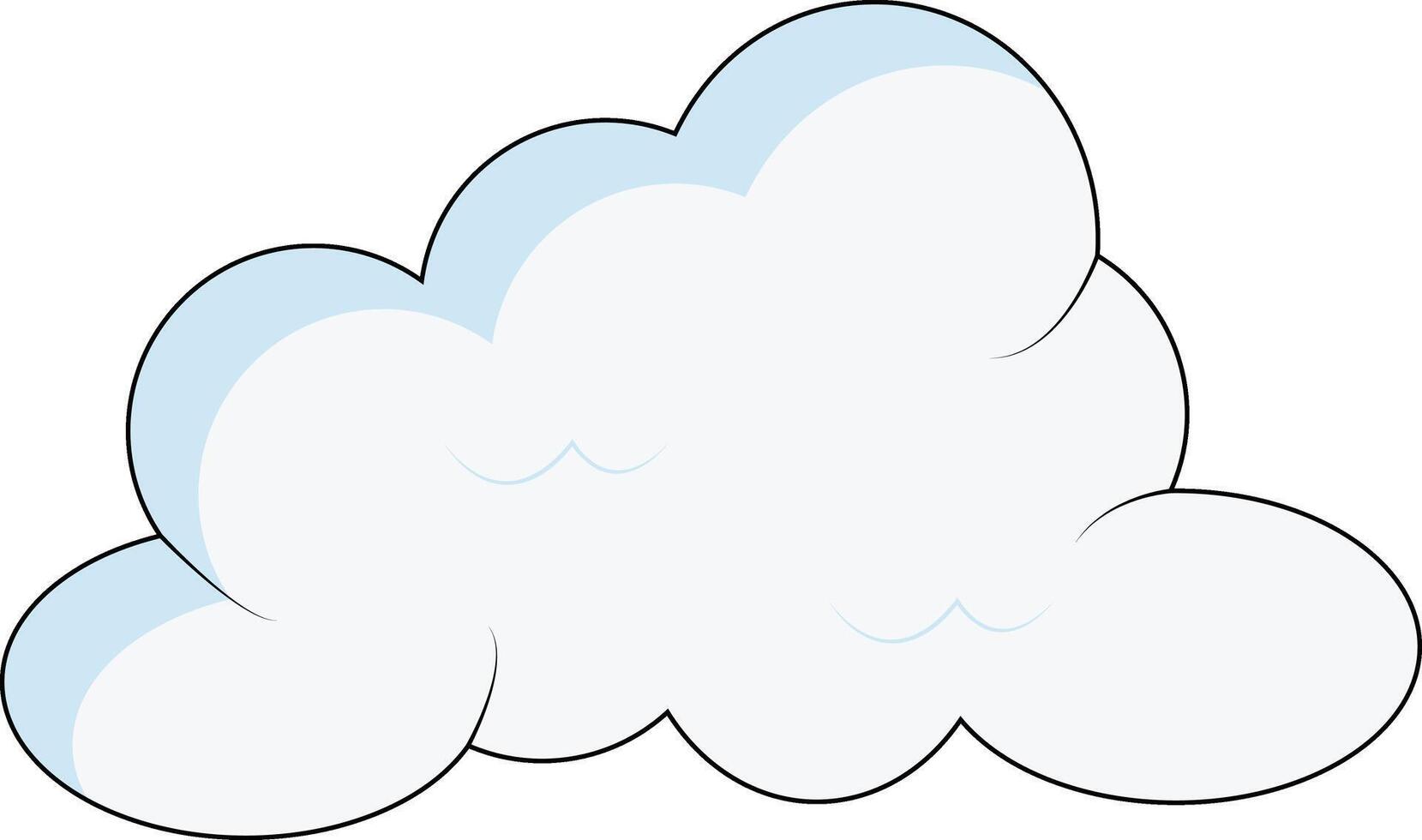 Cartoon Fluffy White Clouds on White Background. Illustration Design. vector