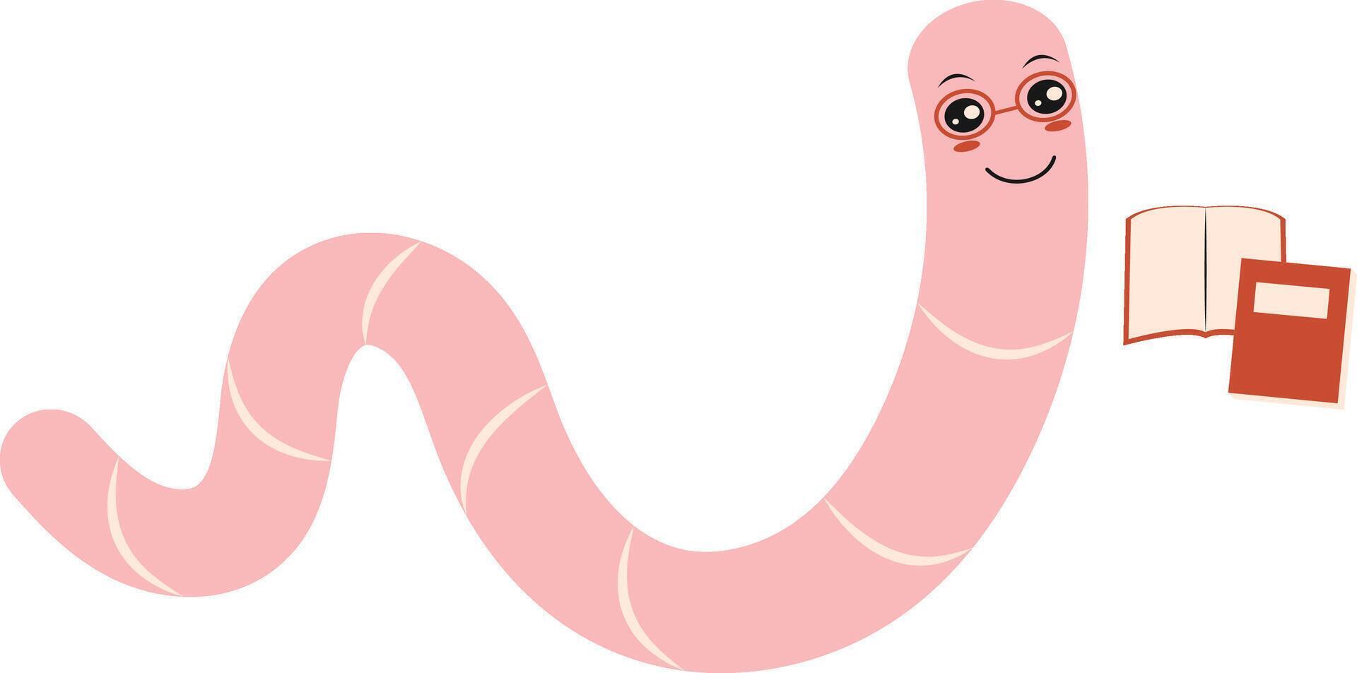 Illustration of Earthworm Cartoon Character. vector