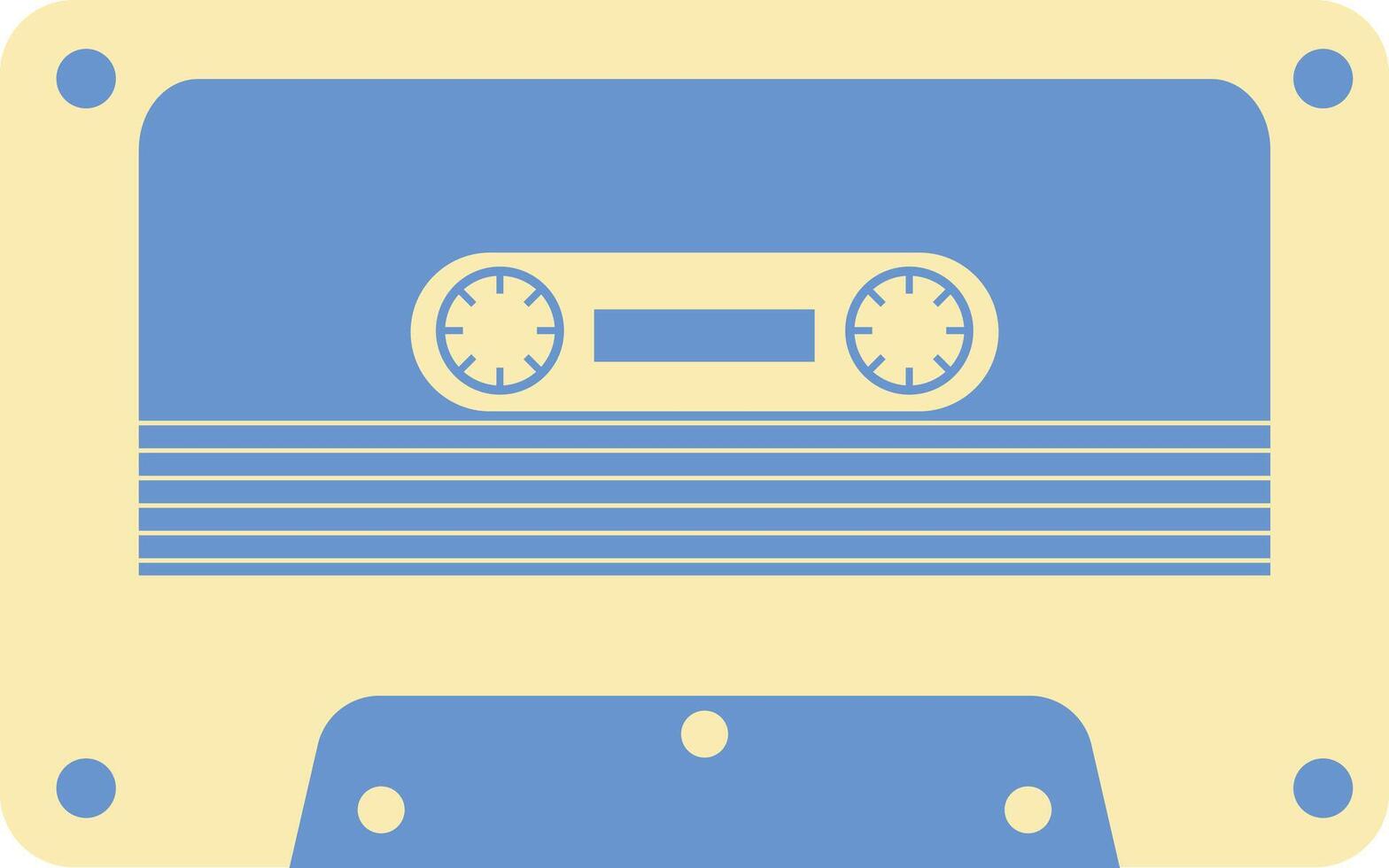 Retro Audio Record Tape. Vintage Music Cassette in Flat Style. Isolated Illustration. vector