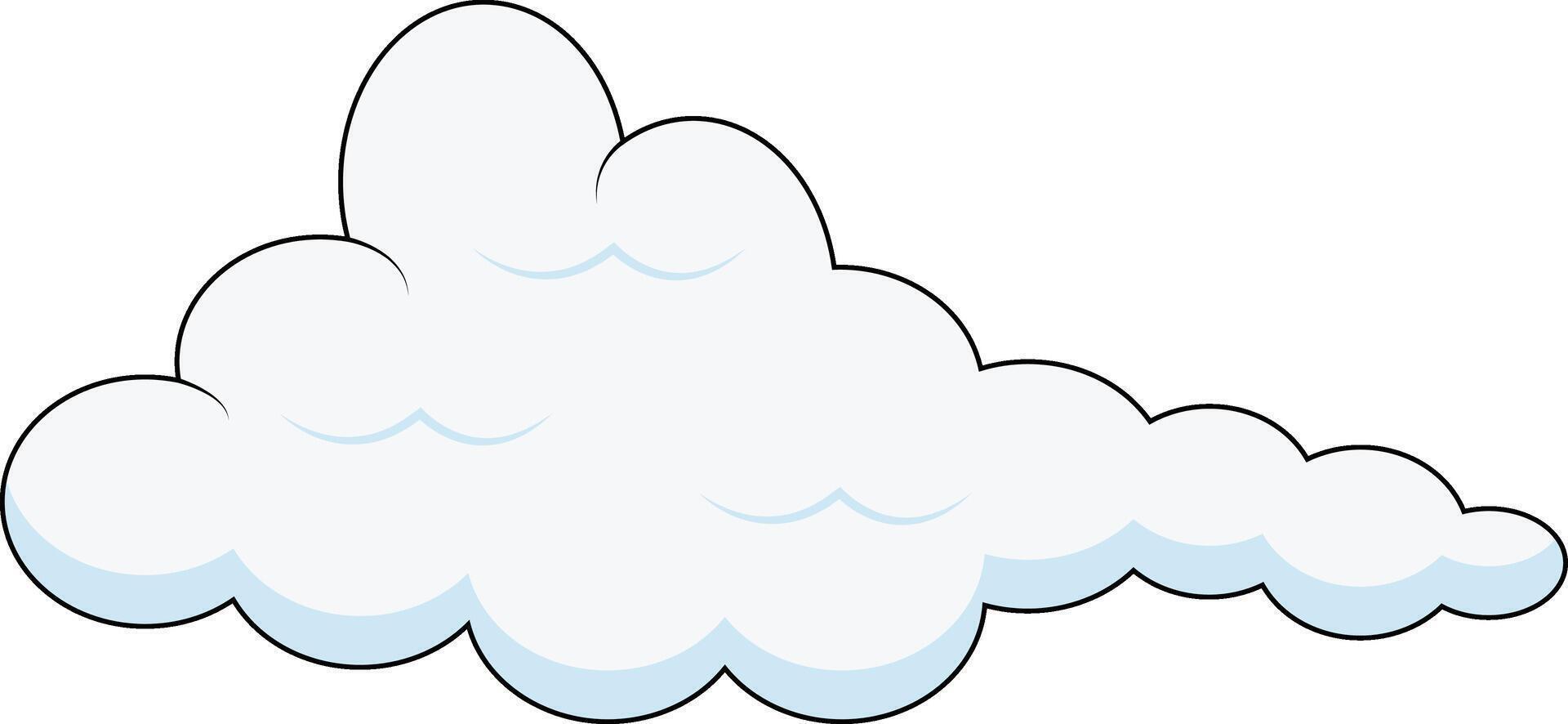 Cartoon Fluffy White Clouds on White Background. Illustration Design. vector