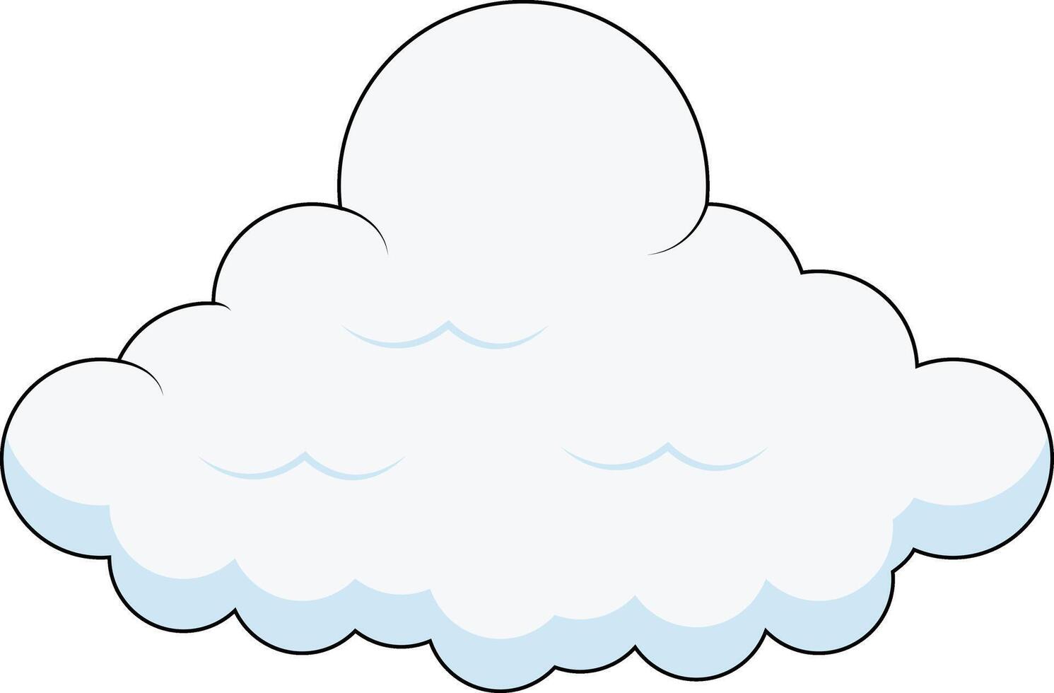 Cartoon Fluffy White Clouds on White Background. Illustration Design. vector