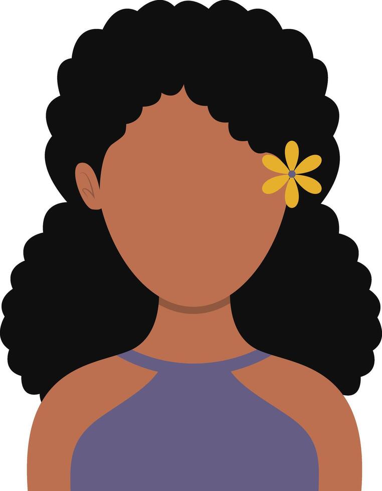 African Woman Avatar with Portrait Style. Illustration on White Background. vector