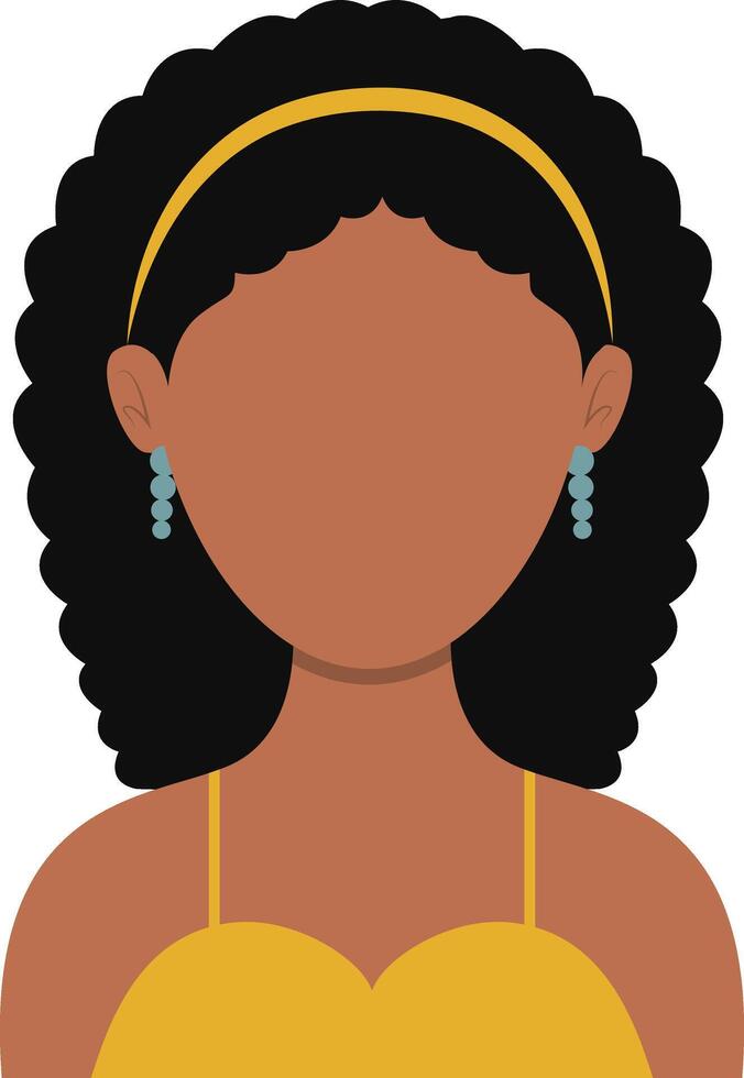 African Woman Avatar with Portrait Style. Illustration on White Background. vector