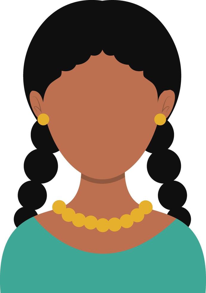 African Woman Avatar with Portrait Style. Illustration on White Background. vector