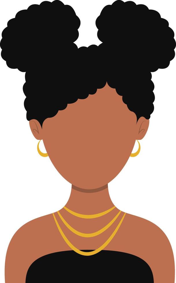 African Woman Avatar with Portrait Style. Illustration on White Background. vector