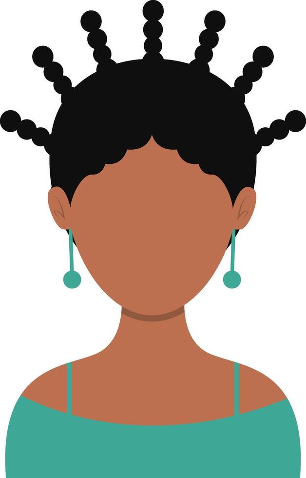 African Woman Avatar with Portrait Style. Illustration on White Background. vector