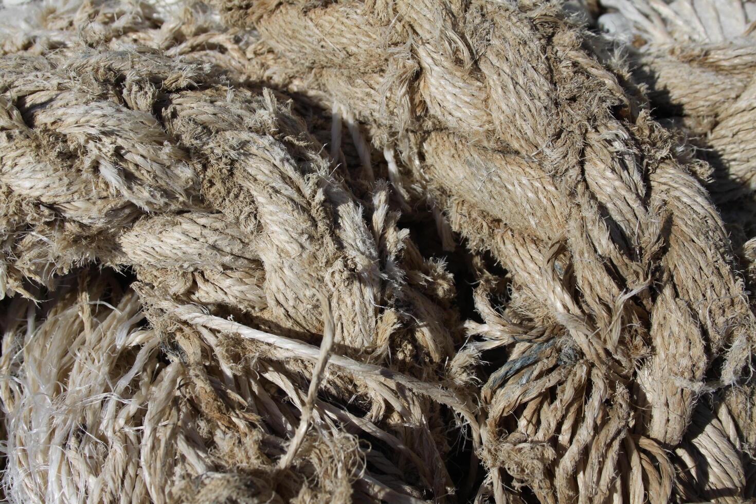 close up of cables of a fishing boat photo