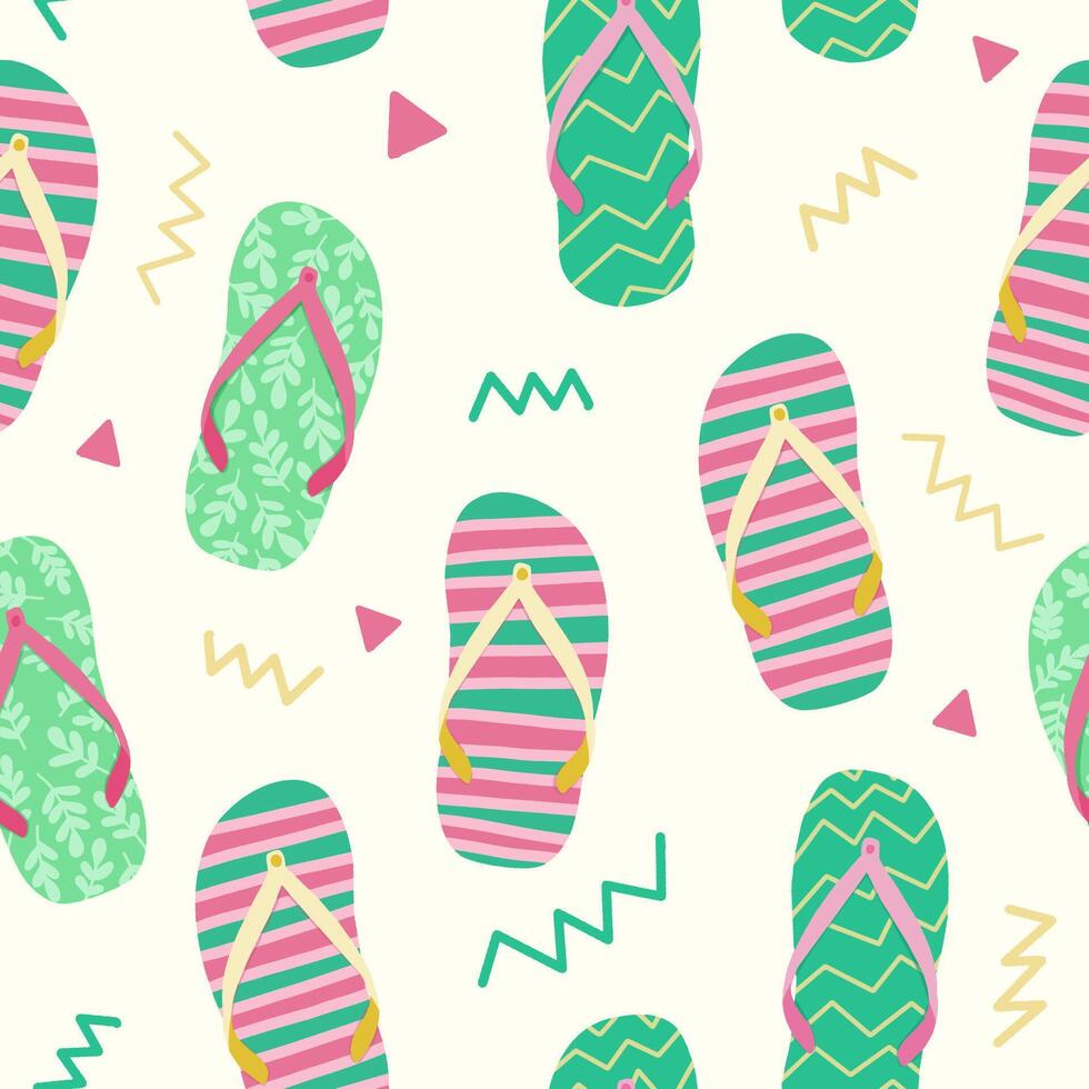 Slipper summer beach seamless pattern pattern vector