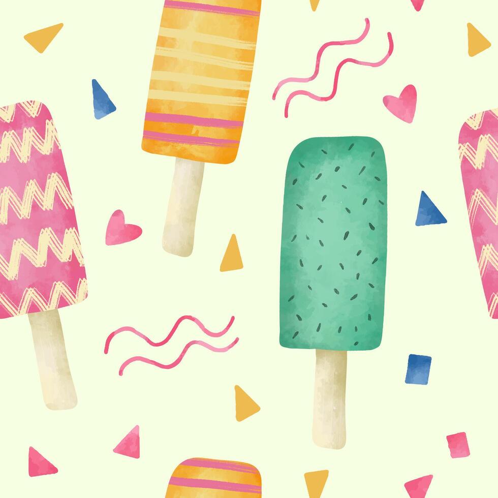 Ice cream summer pattern vector