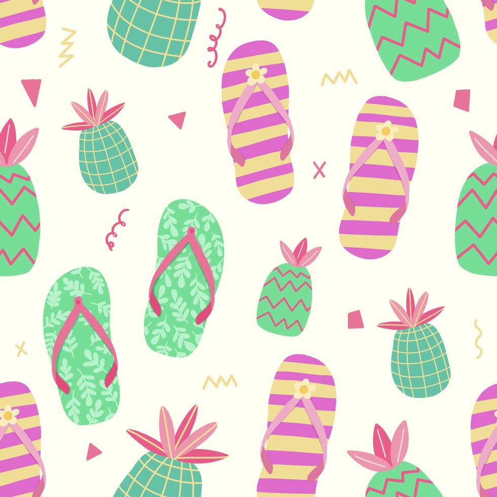 Slipper summer beach seamless pattern pattern vector