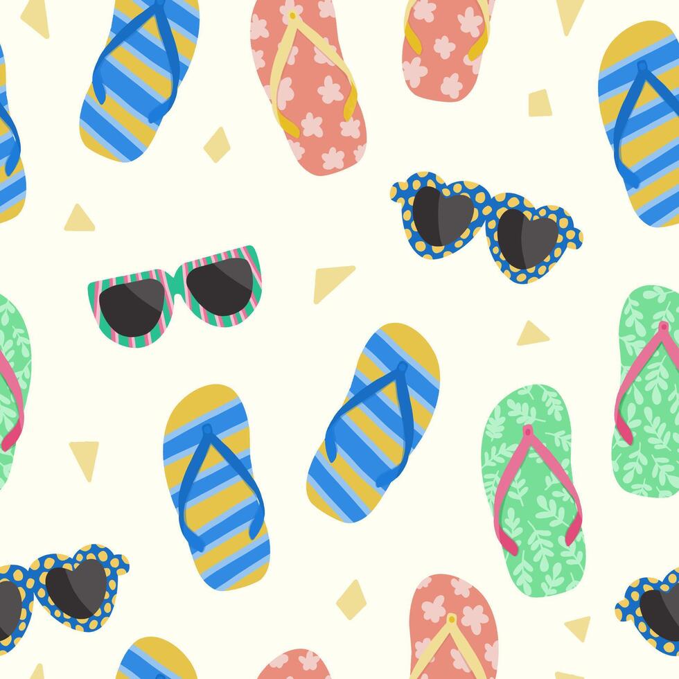 Slipper summer beach seamless pattern pattern vector