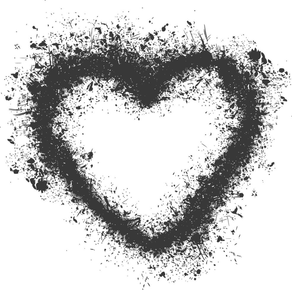 Silhouette dirty texture border black color only vector