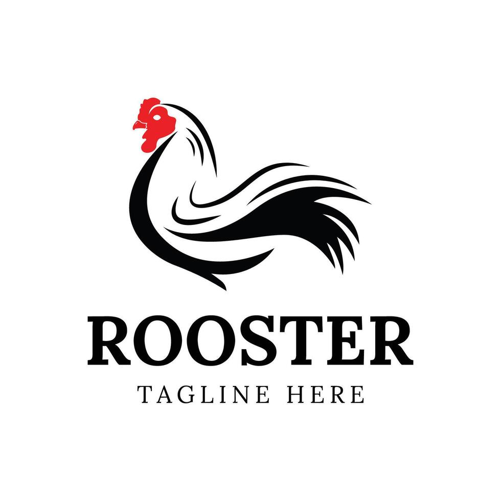 Chicken Rooster Logo Design Template. Illustration. vector