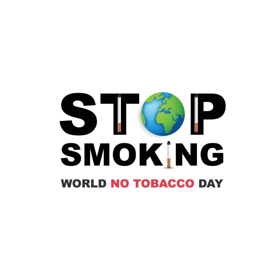 World no tobacco day, a concept for stop smoking. heart bit line and cigarette. dangers of smoking. smoking effect on lung with people around and family. design. vector