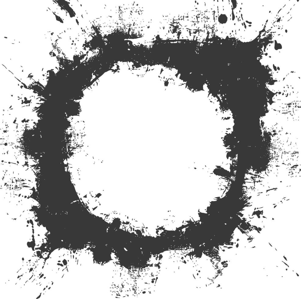 Silhouette dirty texture border black color only vector