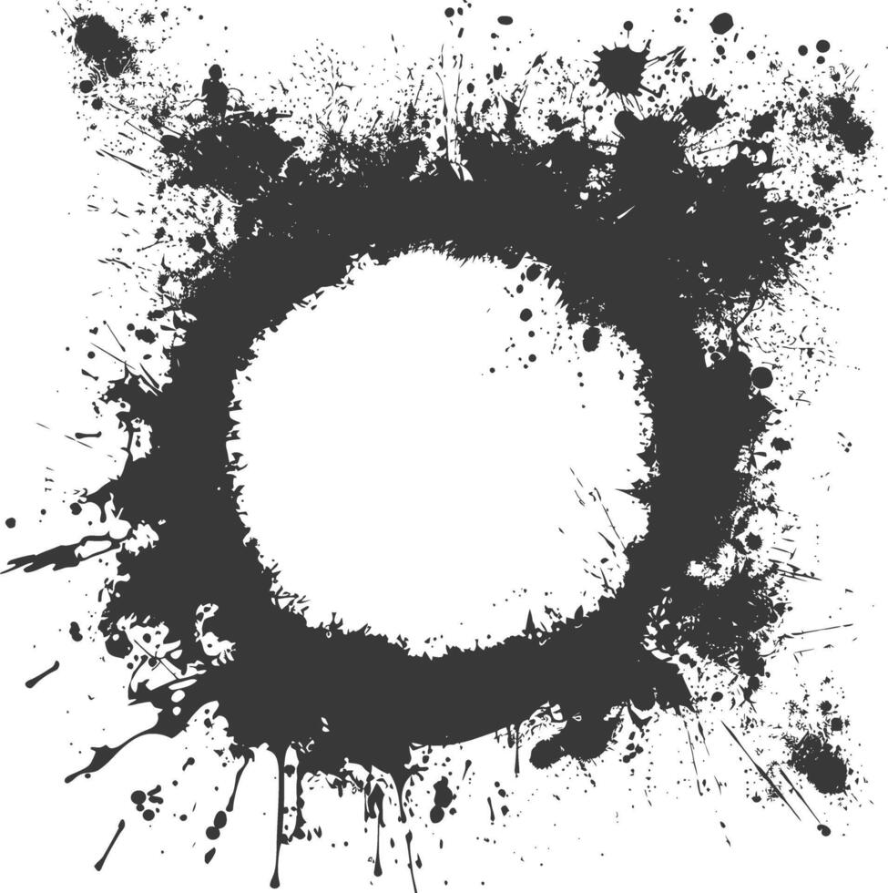Silhouette dirty texture border black color only vector