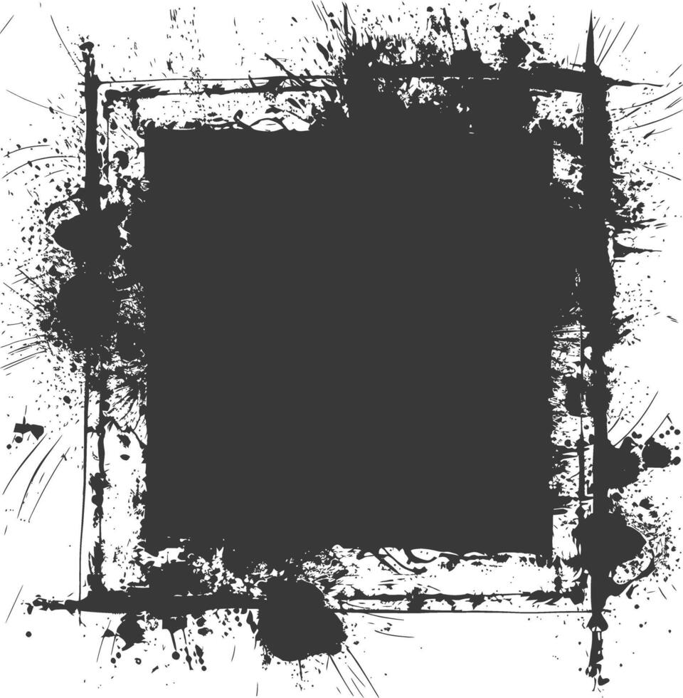 Silhouette dirty texture hearth border black color only vector