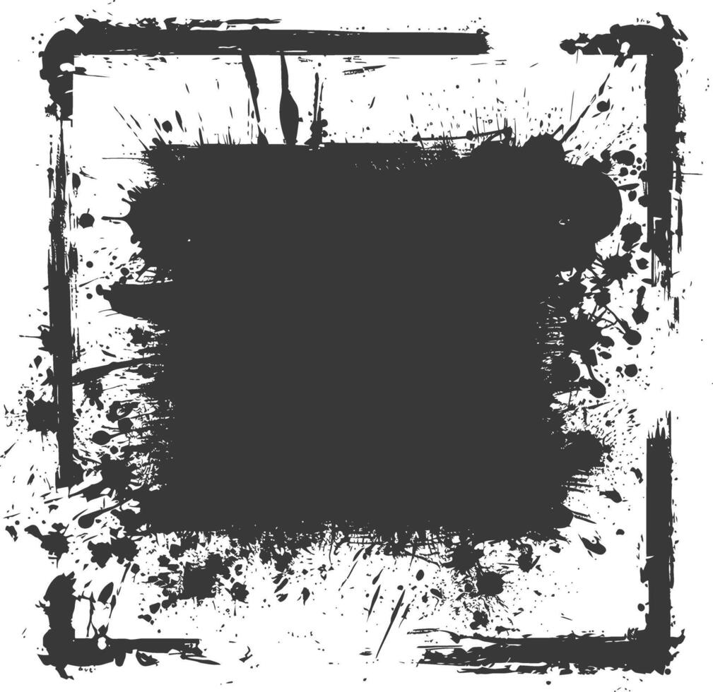 Silhouette dirty texture border black color only vector