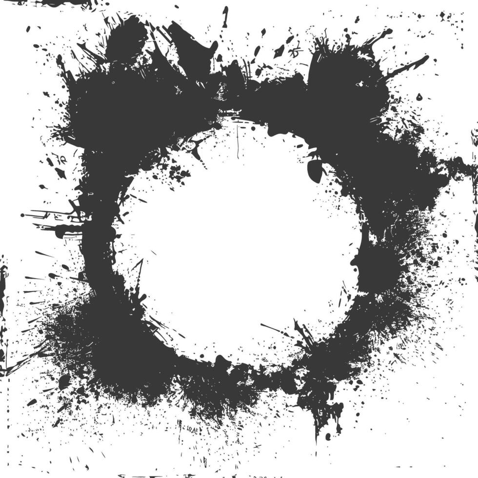 Silhouette dirty texture hearth border black color only vector