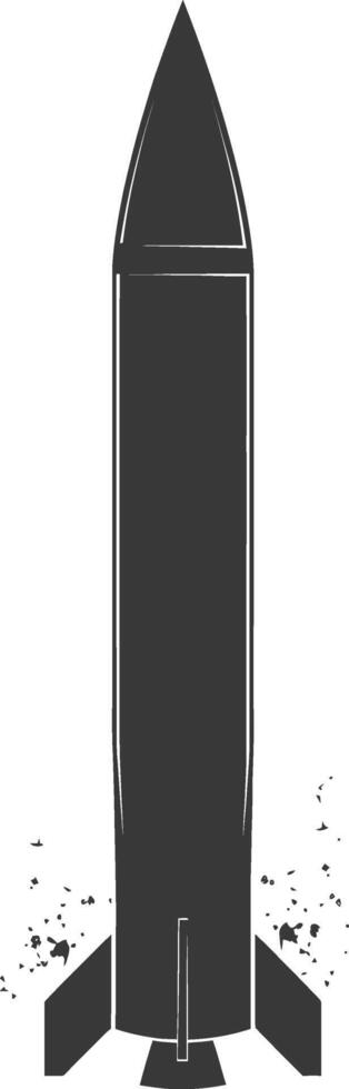 Silhouette missile black color only vector