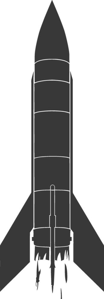 Silhouette missile black color only vector