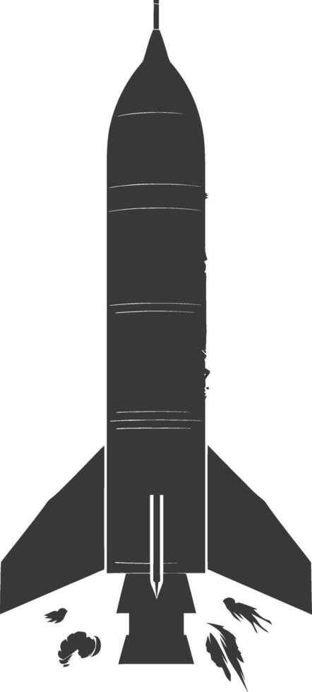 Silhouette missile black color only vector