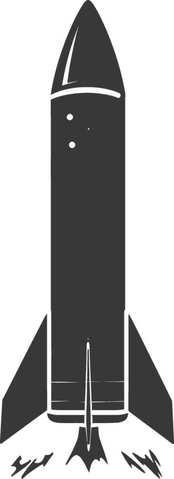 Silhouette missile black color only vector