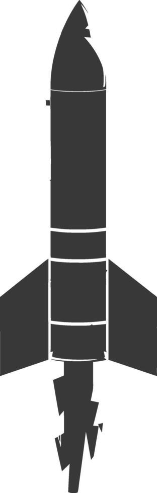 Silhouette missile black color only vector